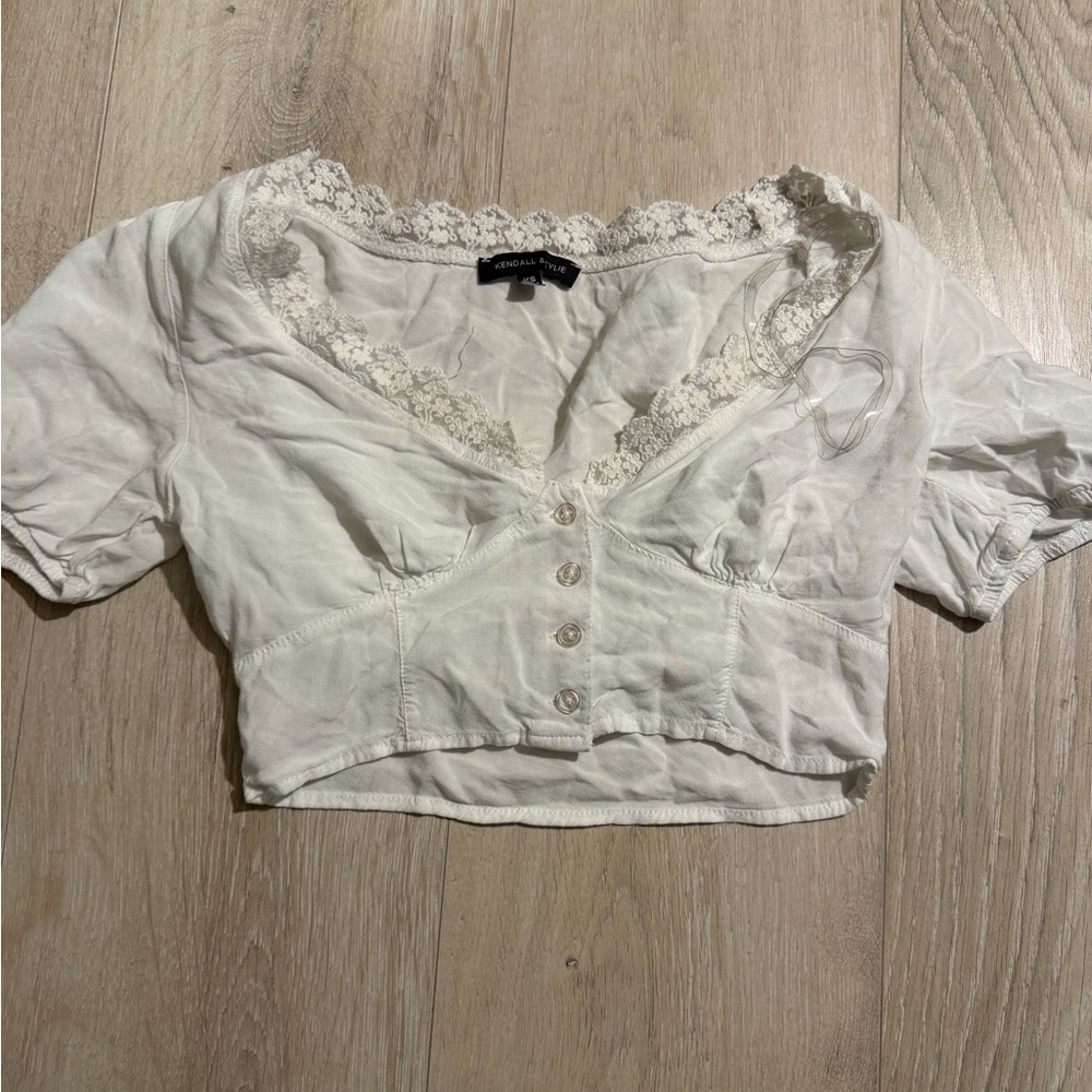 Kendall & Kylie White‎ Button-Up Blouse